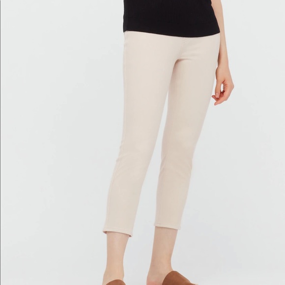 Beige nude EXTRA STRETCH CROPPED LEGGINGS PANTS size Small - Picture 2 of 7